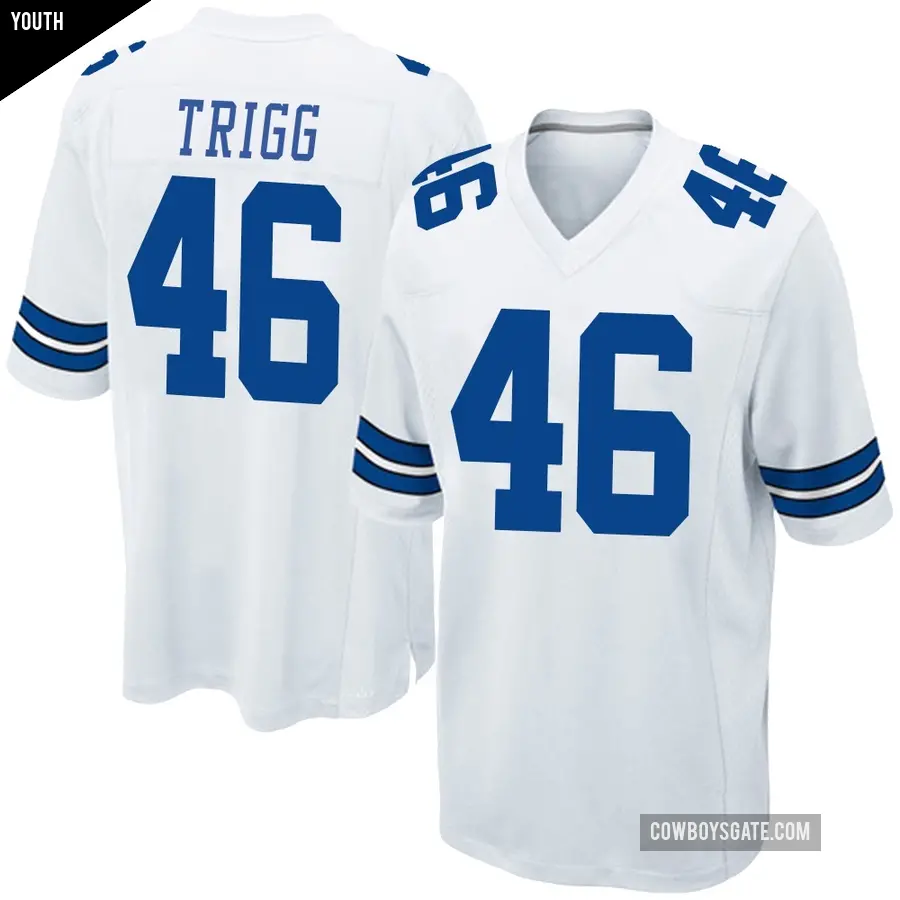 Youth Dallas Cowboys ＃46 Michael Trigg White Game Jersey