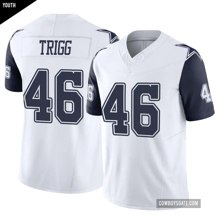 Youth Dallas Cowboys ＃46 Michael Trigg White Limited 2nd Alternate Vapor F.U.S.E. Jersey
