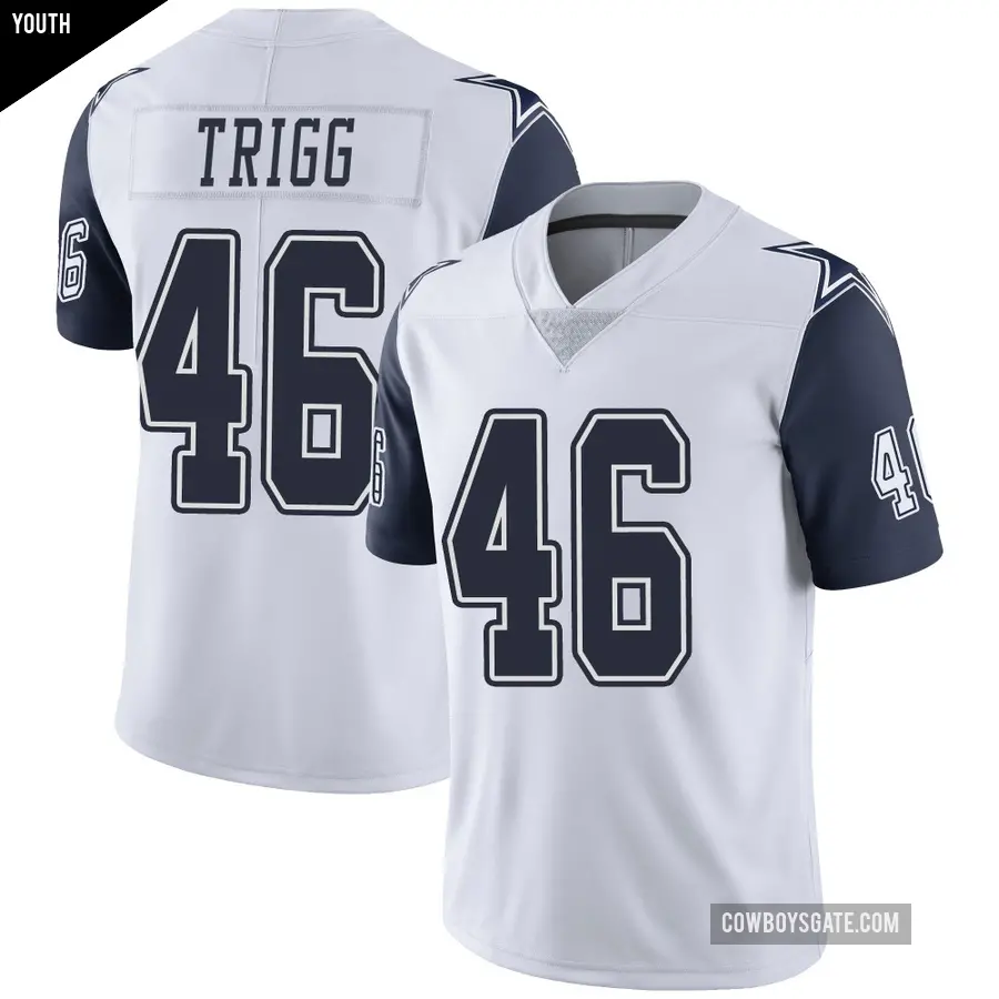 Youth Dallas Cowboys ＃46 Michael Trigg White Limited Color Rush Vapor Untouchable Jersey