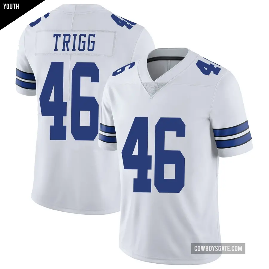 Youth Dallas Cowboys ＃46 Michael Trigg White Limited Vapor Untouchable Jersey