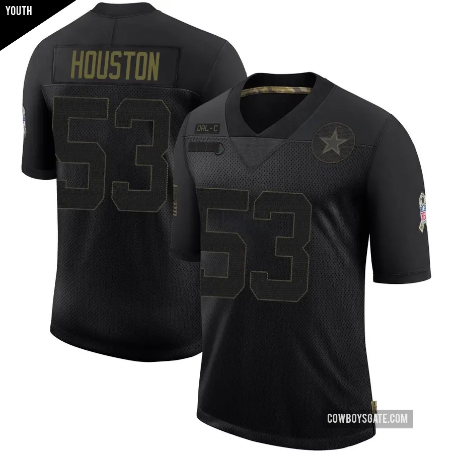 Youth Dallas Cowboys ＃53 James Houston Black Limited 2020 Salute To Service Jersey