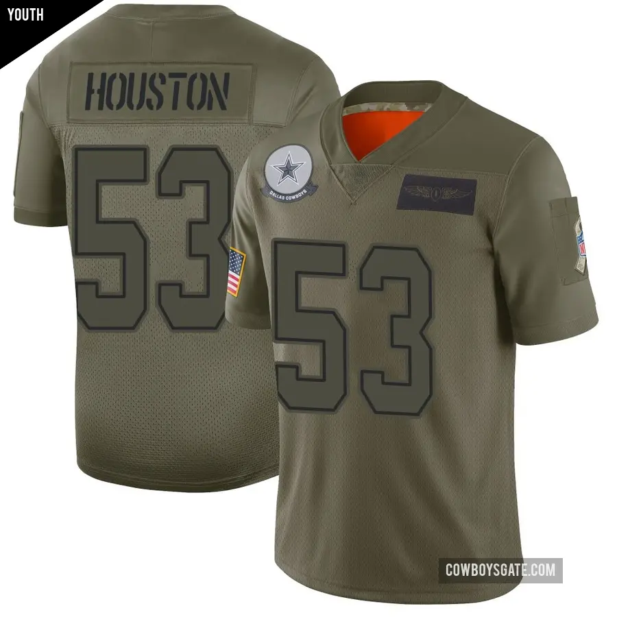 Youth Dallas Cowboys ＃53 James Houston Camo Limited 2019 Salute to Service Jersey
