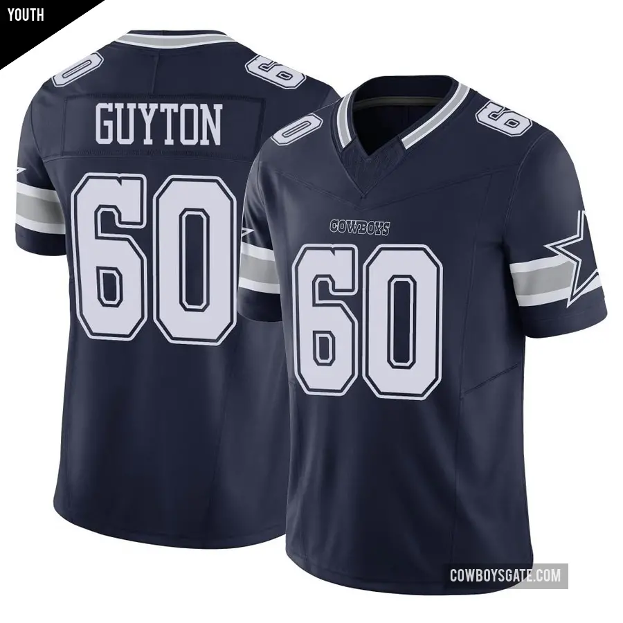 Youth Dallas Cowboys ＃60 Tyler Guyton Navy Limited Vapor F.U.S.E. Jersey