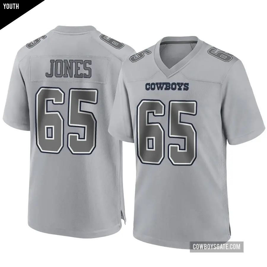 Youth Dallas Cowboys ＃65 Rob Jones Gray Game Atmosphere Fashion Jersey
