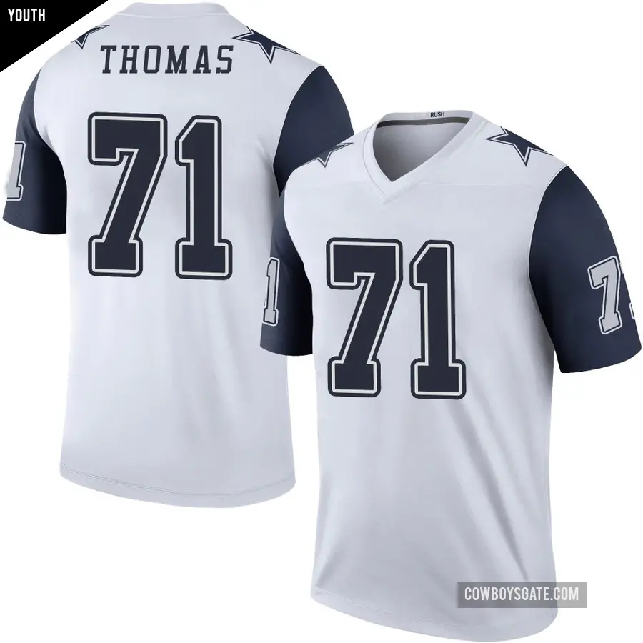 Youth Dallas Cowboys ＃71 Nate Thomas White Legend Color Rush Jersey