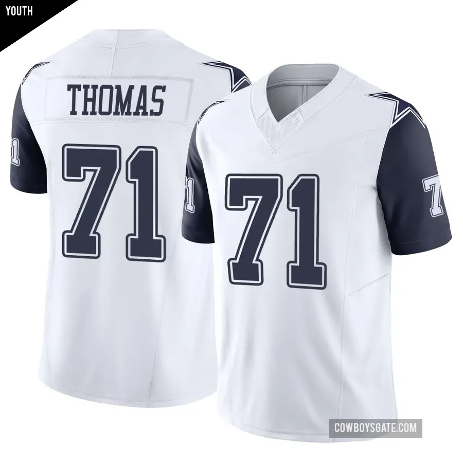 Youth Dallas Cowboys ＃71 Nate Thomas White Limited 2nd Alternate Vapor F.U.S.E. Jersey