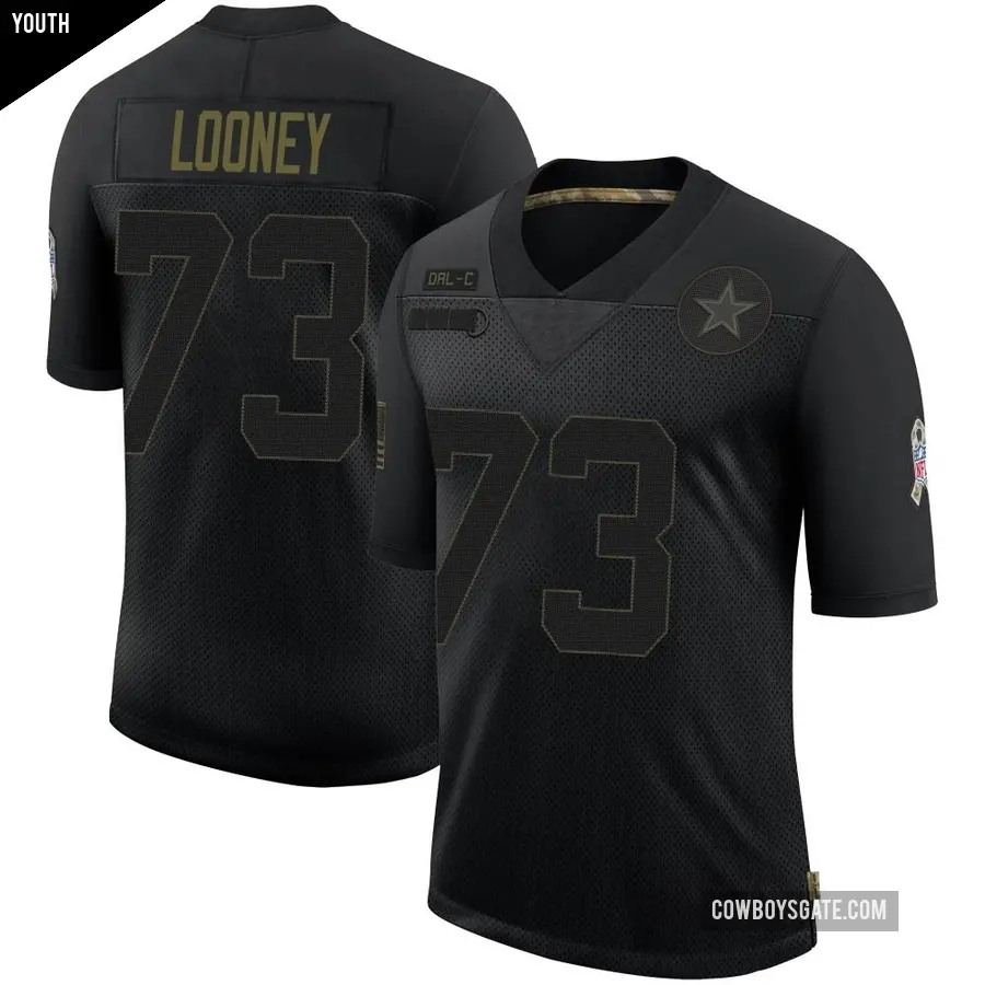 Youth Dallas Cowboys ＃73 Joe Looney Black Limited 2020 Salute To Service Jersey