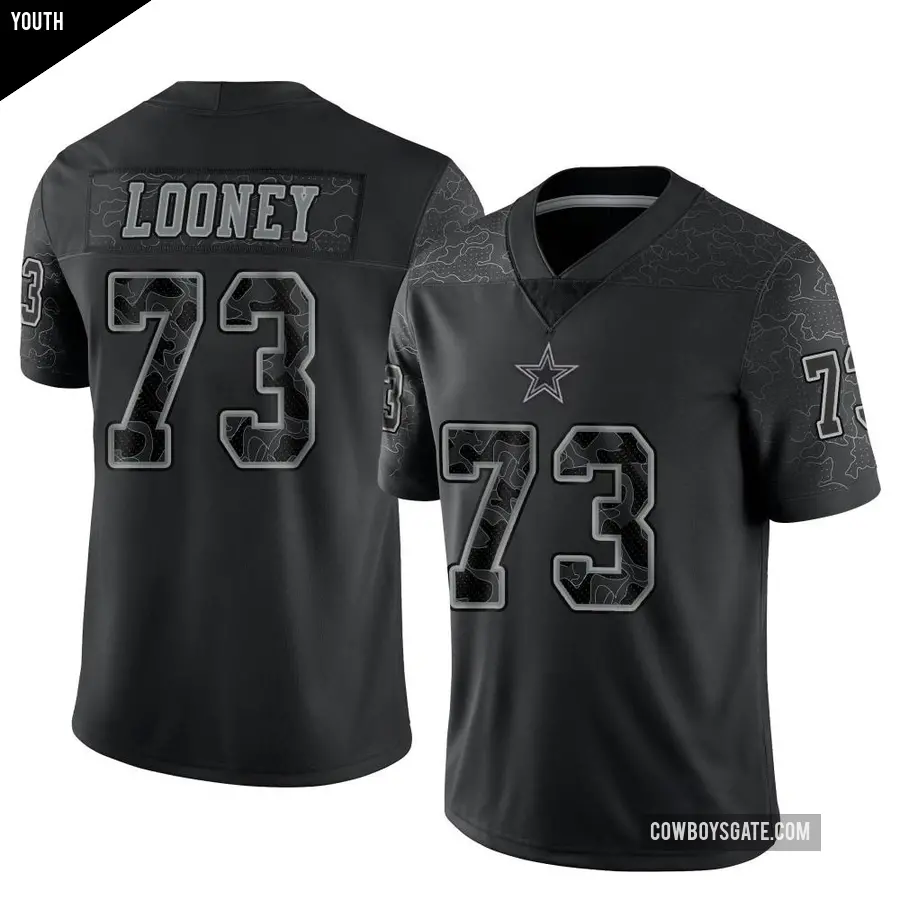 Youth Dallas Cowboys ＃73 Joe Looney Black Limited Reflective Jersey