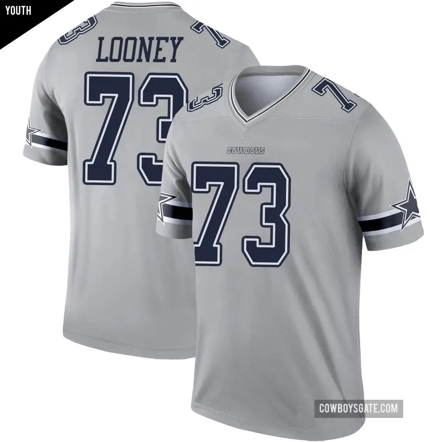 Youth Dallas Cowboys ＃73 Joe Looney Gray Legend Inverted Jersey