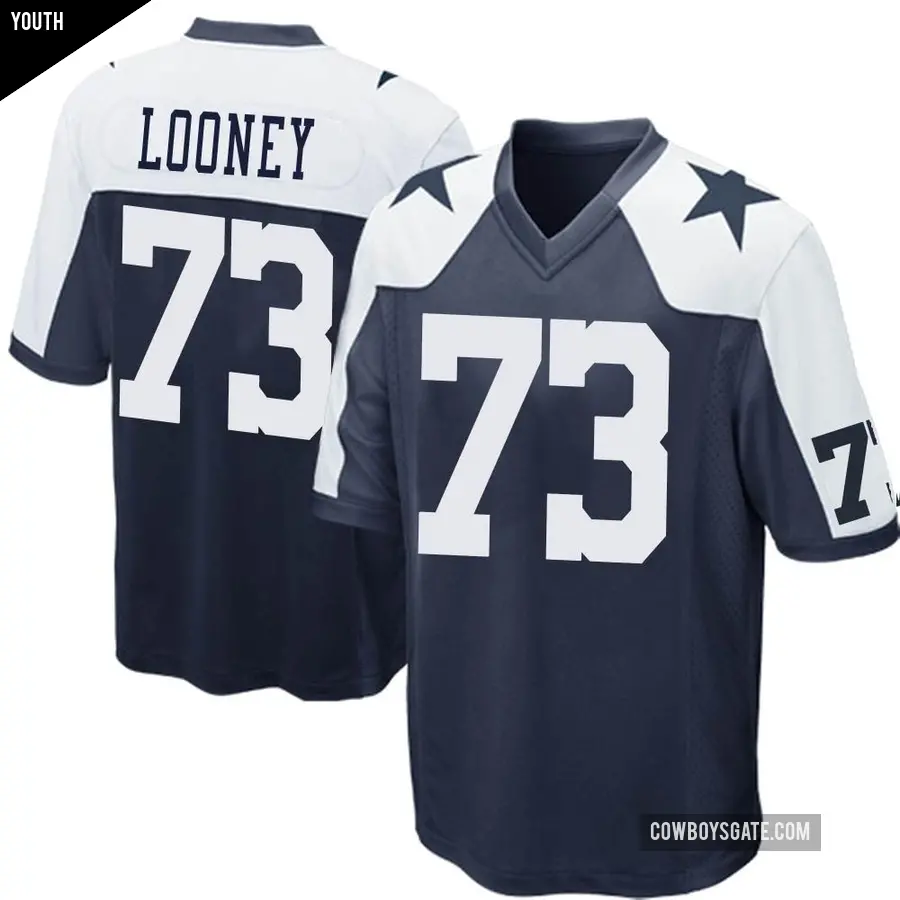 Youth Dallas Cowboys ＃73 Joe Looney Navy Blue Game Throwback Jersey