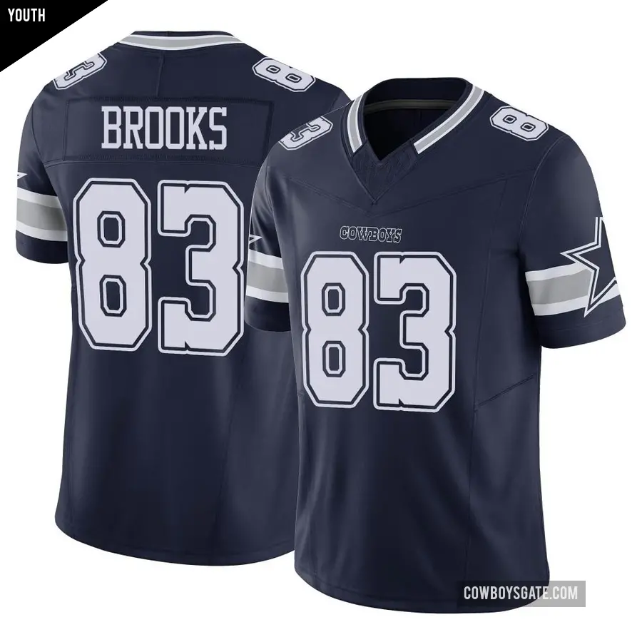 Youth Dallas Cowboys ＃83 Jalen Brooks Navy Limited Vapor F.U.S.E. Jersey