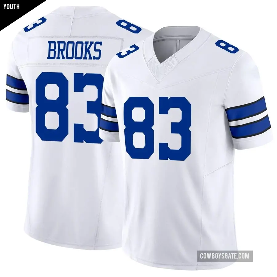 Youth Dallas Cowboys ＃83 Jalen Brooks White Limited Vapor F.U.S.E. Jersey