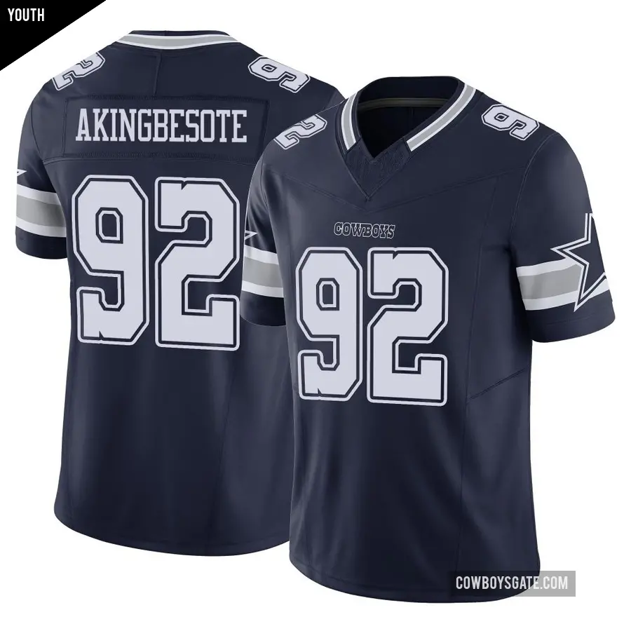 Youth Dallas Cowboys ＃92 Tommy Akingbesote Navy Limited Vapor F.U.S.E. Jersey