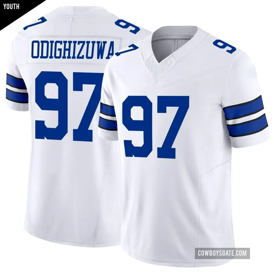 Youth Dallas Cowboys ＃97 Osa Odighizuwa White Limited Vapor F.U.S.E. Jersey