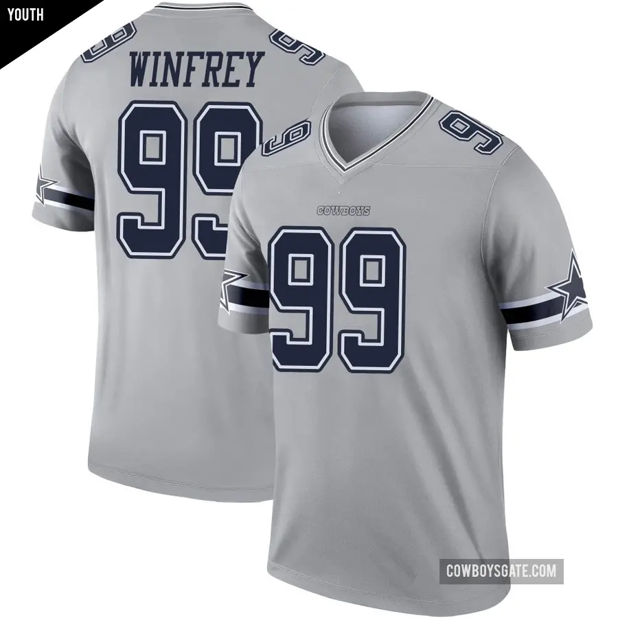 Youth Dallas Cowboys ＃99 Perrion Winfrey Gray Legend Inverted Jersey