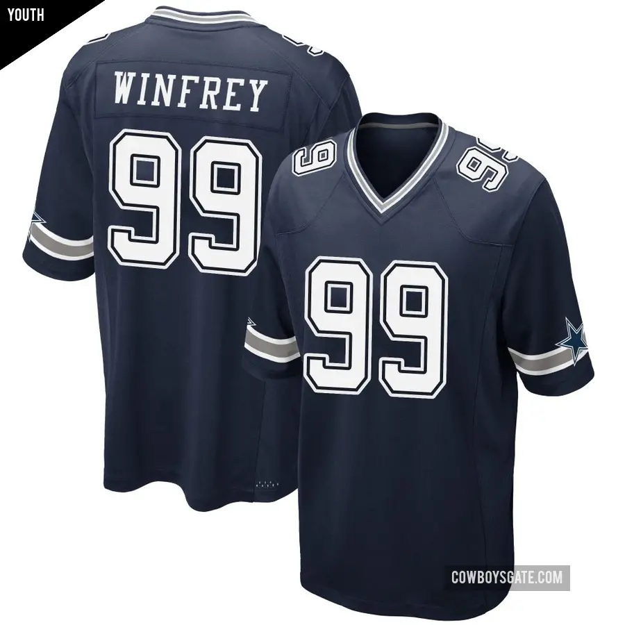 Youth Dallas Cowboys ＃99 Perrion Winfrey Navy Game Team Color Jersey
